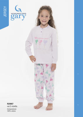 PIGIAMA BAMBINA M/L R20007 Tellini S.r.l. Ingrosso Abbigliamento